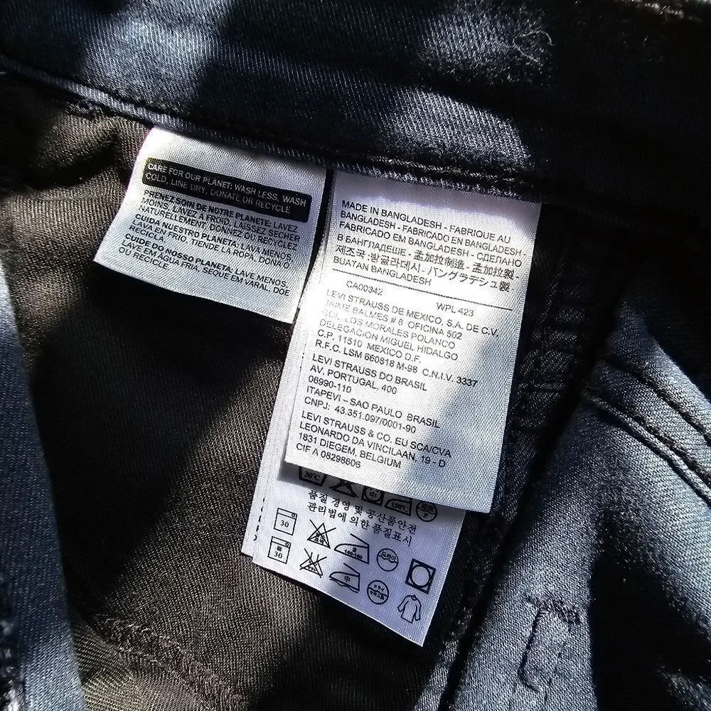 Levi's 511 Slim Fit Jeans Men's 28 X 32 Blue Grey Black 100% Cotton Black Label